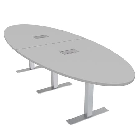 Skutchi Designs 45 in W, 144 in L, 29 in H, Engineered Wood Top, Grey HAR-OVL-46X143-T-ELEC-XD01